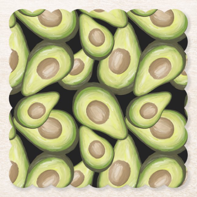 Gourmet Fresh klipp Vegan Avocado Mönster Underlägg Papper (Framsida)