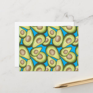 Gourmet Fresh klipp Vegan Avocado Mönster Vykort