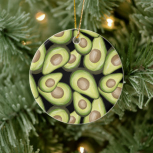 Gourmet Fresh Vegan Avocado Mönster Julgransprydnad Keramik
