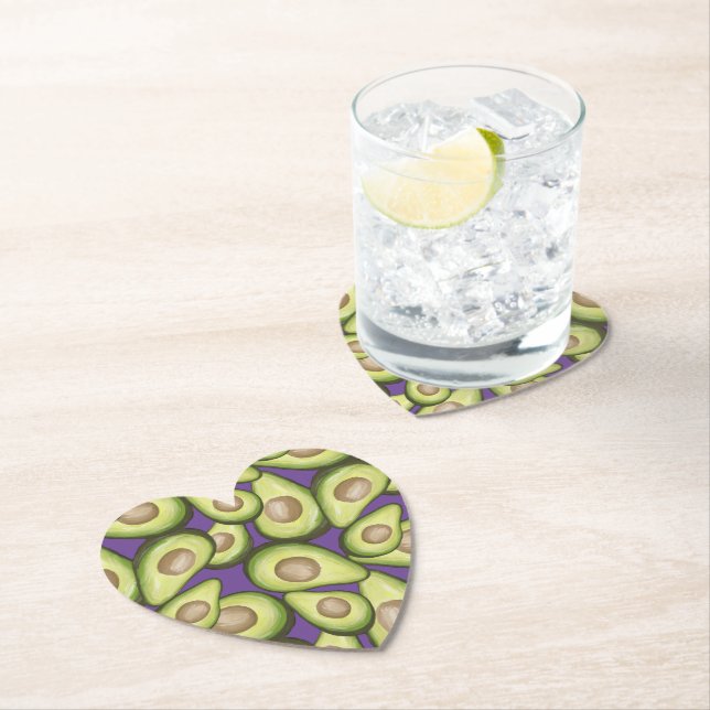 Gourmet Fresh Vegan Avocado Mönster Square Pap Underlägg Papper (Insitu)