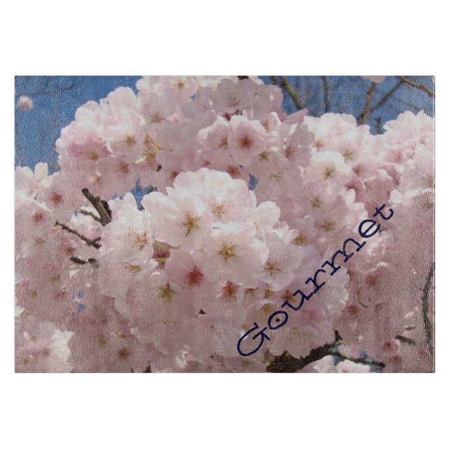 Gourmet glasskärbräda Rosa Träd Blommar (Framsidan)