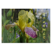 GOURMET glasskärbrädor gåvor Irises Blommig