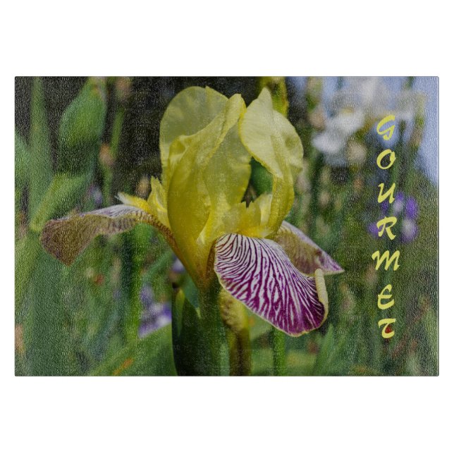 GOURMET glasskärbrädor gåvor Irises Blommig (Framsidan)