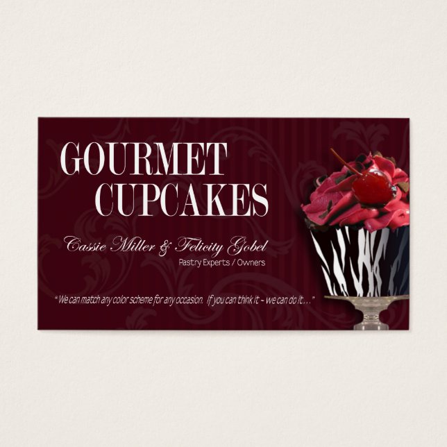 "Gourmet Muffinss" - Finare Desserts, Pastries Visitkort (Framsidan)