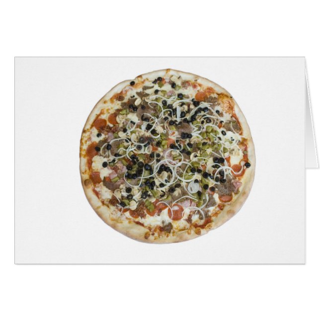 Gourmet Supreme Pizza Blank Card Hälsningskort (Framsidan Horizontal)
