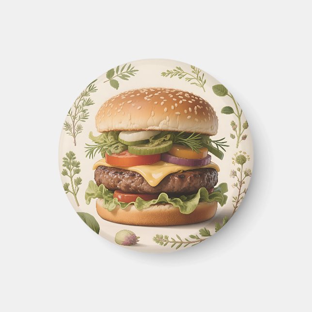 Gourmetostburgare Illustration Magnet (Framsidan)