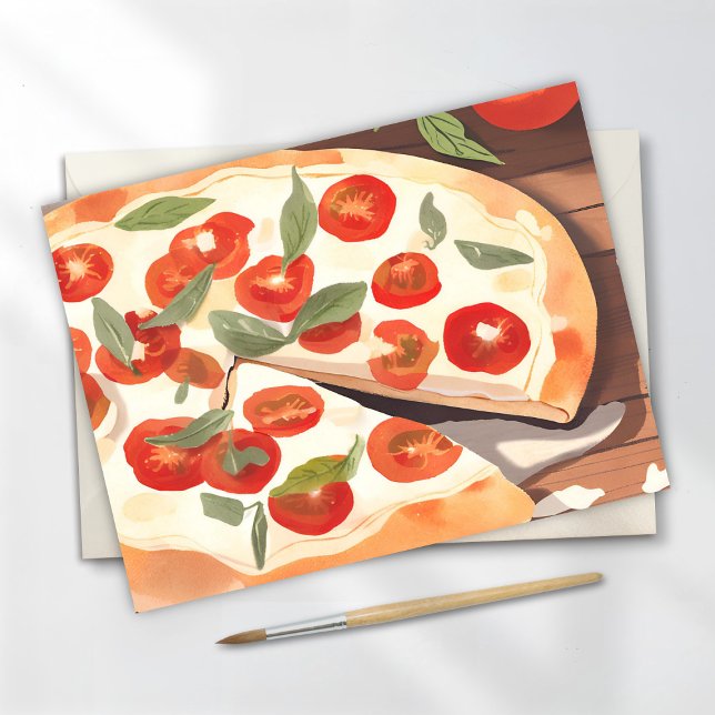 Gourmetpizza | Tomat och grönsaker Vykort (Skapare uppladdad)