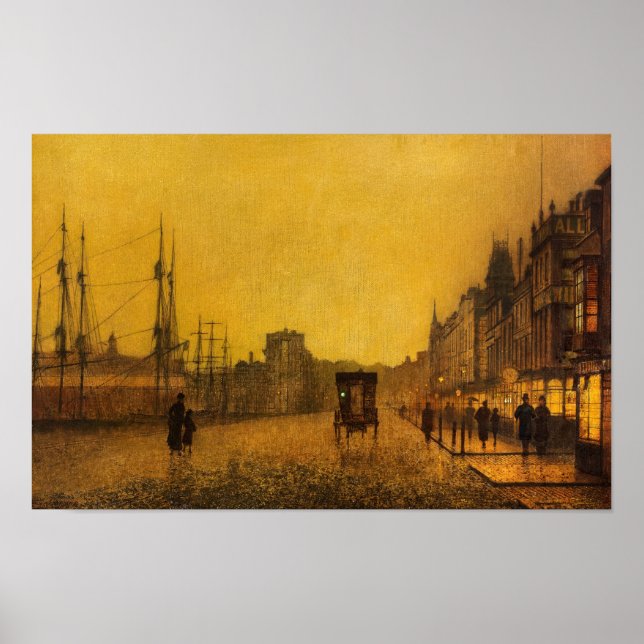 Gourock Dock, Glasgow, av John Atkinson Grimshaw Poster (Framsidan)