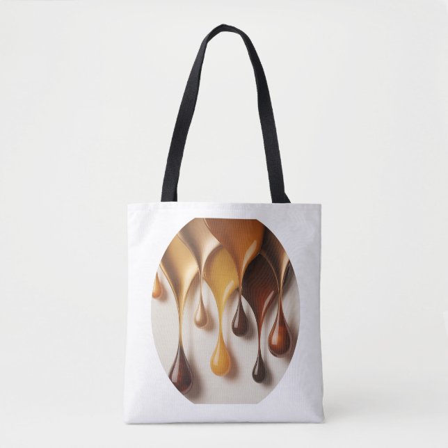 Gouttes Dorées - Art Liquide Luxe - Tote bag Tygkasse (Framsida)