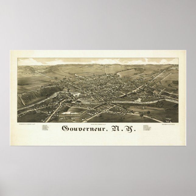 Gouverneur NY 1885 Poster (Framsidan)