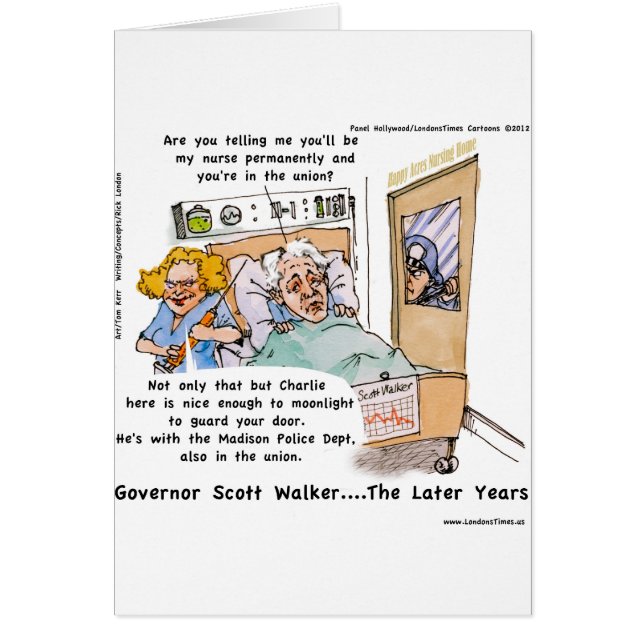 Gov Scott Walker Roliga Satiriska Gåvor Tees Etc Hälsningskort (Framsidan)
