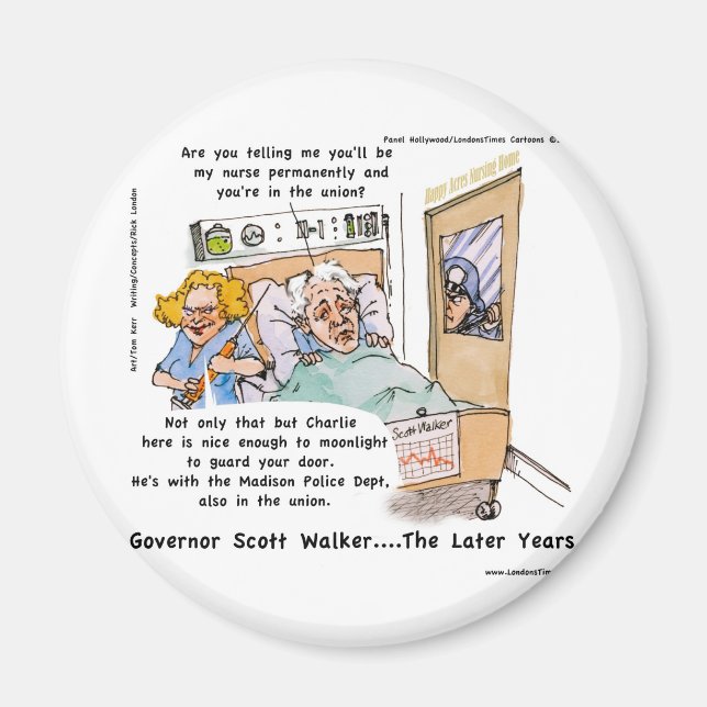 Gov Scott Walker Roliga Satiriska Gåvor Tees Etc Magnet (Framsidan)