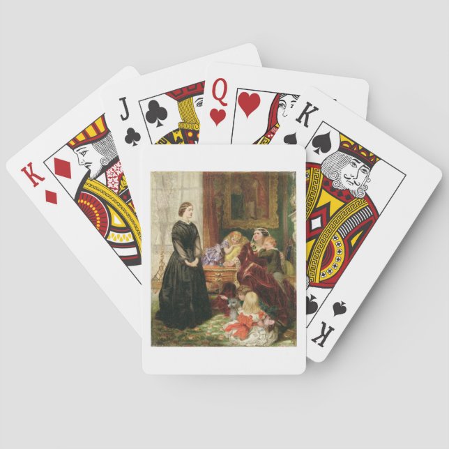 Governessen, 1860 (olja på kanfas) casinokort (Baksidan)