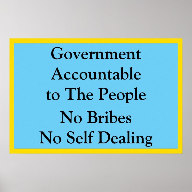 Government Accountable No Bribes Poster (Framsidan)