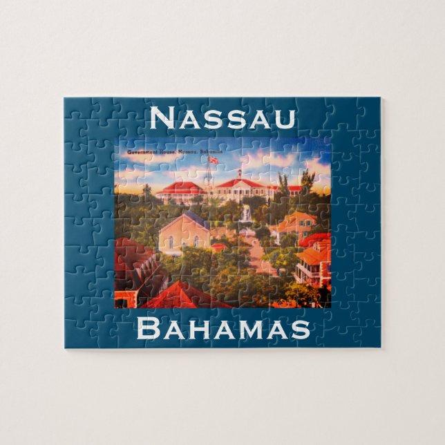 Government House, Nassau, Bahamas Vintage Photo Pussel (Horisontell)