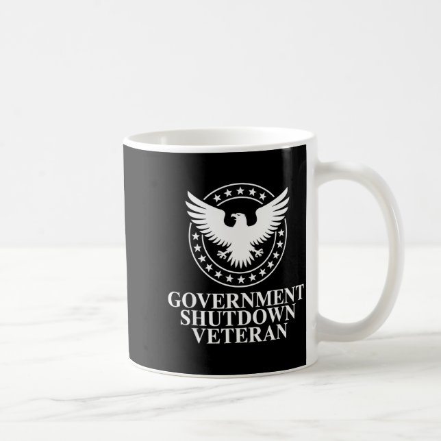 Government Shutdown Veteran Eagle Patriotic Litica Kaffemugg (Höger)