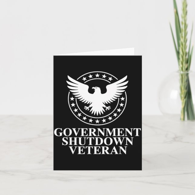 Government Shutdown Veteran Eagle Patriotic Litica Kort (Framsida)