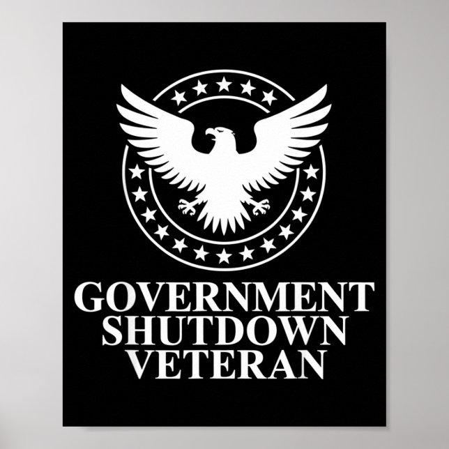 Government Shutdown Veteran Eagle Patriotic Litica Poster (Framsidan)