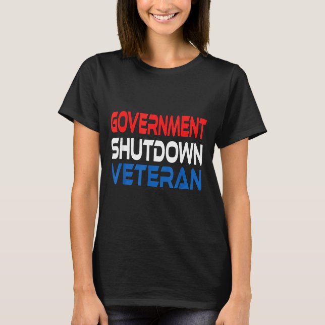 Government Shutdown Veteran  T Shirt (Framsida)