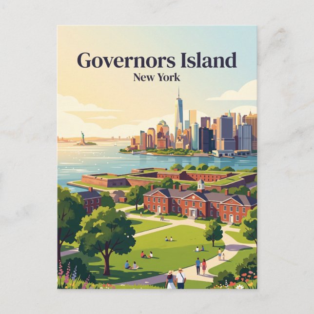 Governors Island New York Vykort (Framsida)