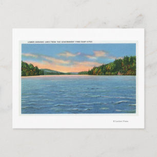 Govt. Free Camp Sites View of Lower Saranac Sjö Vykort