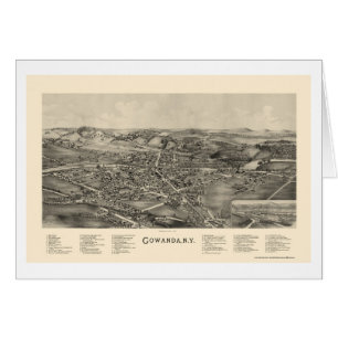 Gowanda panorama- karta för NY - 1892 Hälsningskort