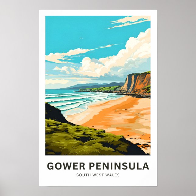 Gower Peninsula South Väster Wales Poster (Framsidan)