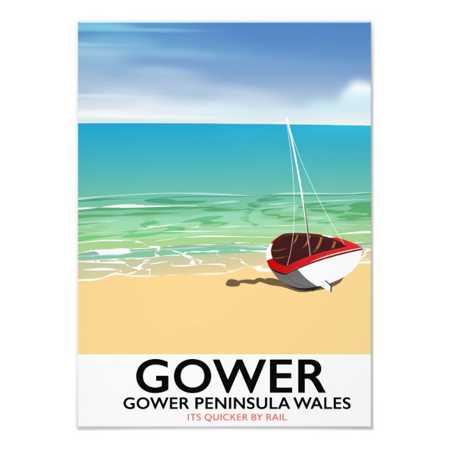 Gower Peninsula Wales-stranden poster (Framsidan)