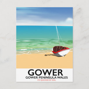 Gower Peninsula Wales-stranden poster Vykort