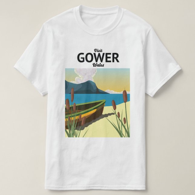 Gower Wales resemålning affisch T Shirt (Design framsida)