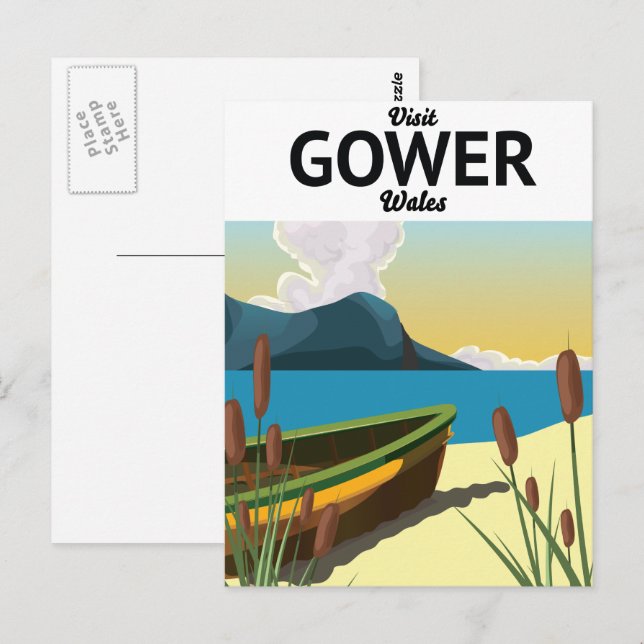 Gower Wales resemålning affisch Vykort (Fram/baksida)