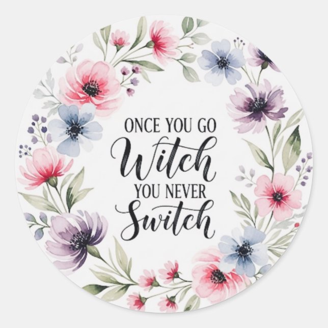 GoWitch Runt Klistermärke (Framsida)