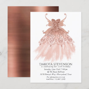 Gown Fairy Vinge Ro Guld   Terracotta Coral Sheen Inbjudningar