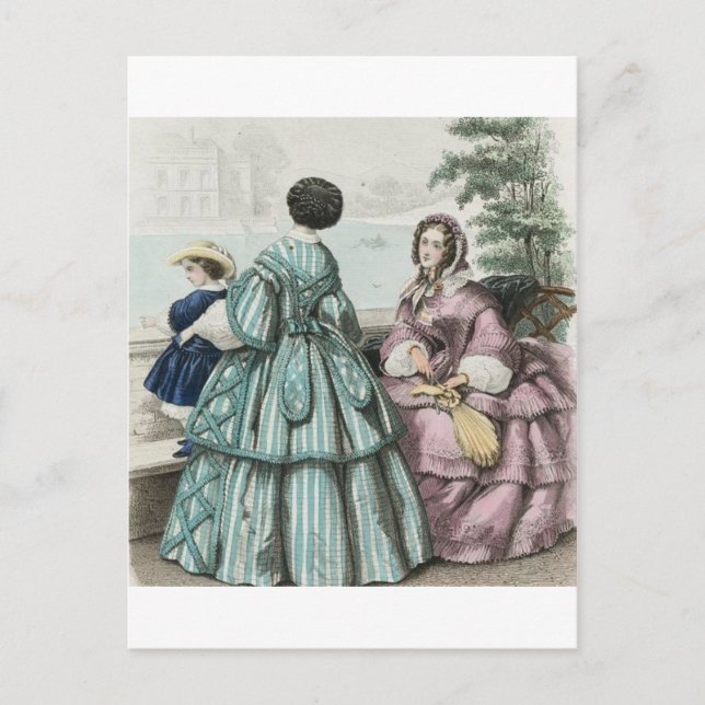 Gown Krig Antebellum Mode Dam Boll Vykort (Framsida)