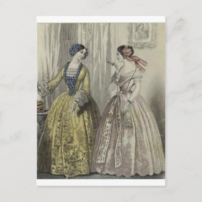 Gown Krig Antebellum Mode Dam Boll Vykort (Framsida)