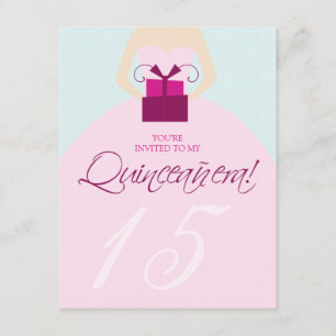 Gown Quinceanera-inbjudan till Finare (blått) Inbjudningar