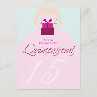 Gown Quinceanera-inbjudan till Finare (blått) Inbjudningar