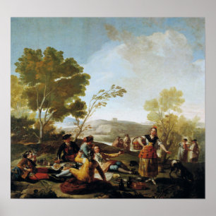 Goya - Picnic på Banker av Manzanares 1776 Poster