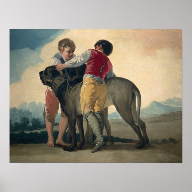 Goya - Pojkar med mastiff 1786 Poster (Framsidan)