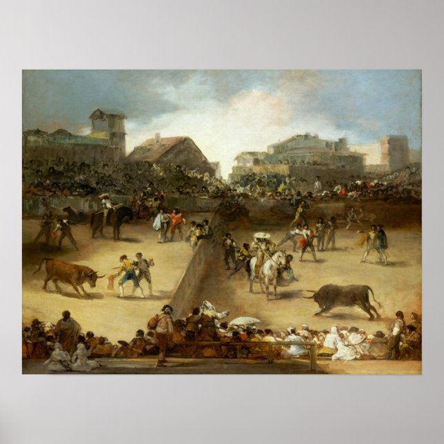 Goya - Tjurfäktning i delade ringar Poster (Framsidan)