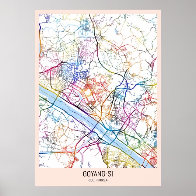 Goyang-si Sydkorea stadsplan Poster (Framsidan)
