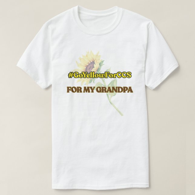 #GoYellowForCCS - Grandpa Tshirt T Shirt (Design framsida)