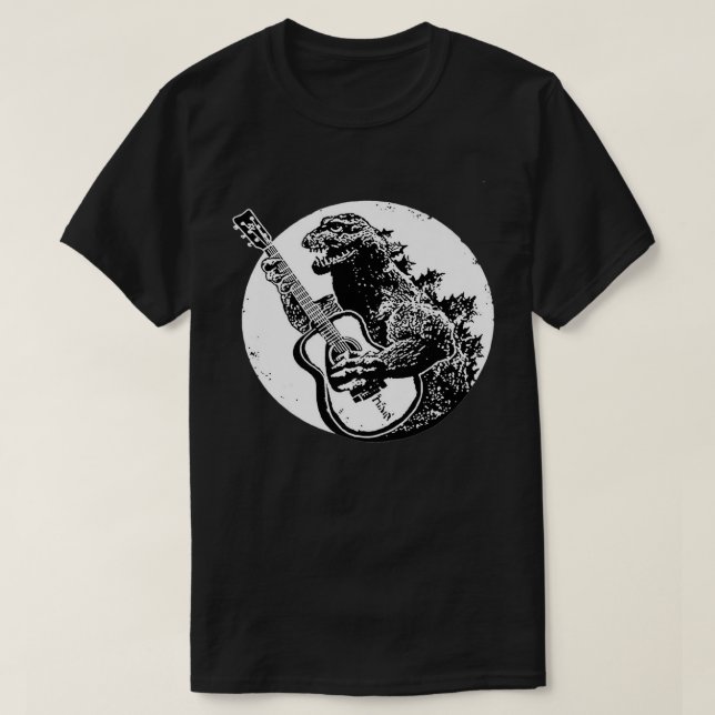 Gozilla spelar guitar Premium T Shirt (Design framsida)