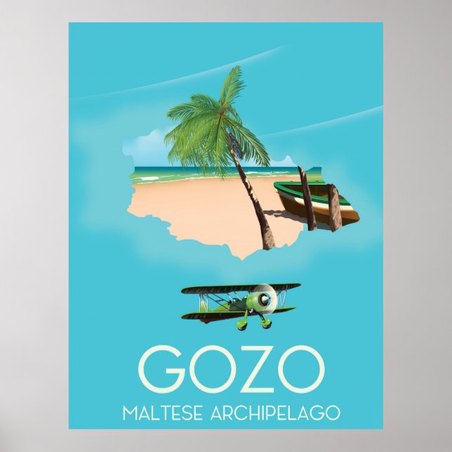 Gozo , den maltesiska ögruppen Karta Travel-affisc Poster (Framsidan)