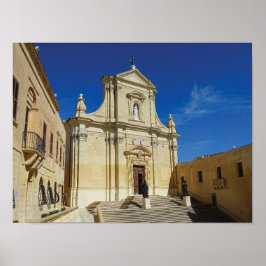 Gozo katedral för Jungfru Marie himmelsfärd Malta Poster