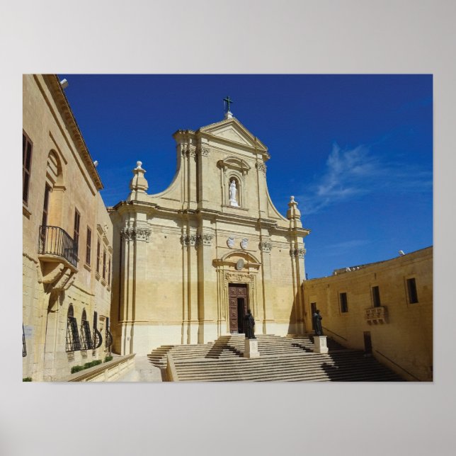 Gozo katedral för Jungfru Marie himmelsfärd Malta Poster (Framsidan)