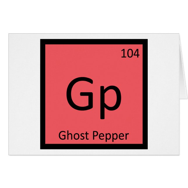 Gp - Ghost Pepper Kemi Periodiska Systemet Symbol Hälsningskort (Framsidan Horizontal)