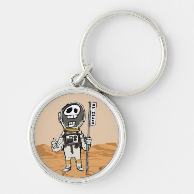 GP härskar Keychain Rund Silverfärgad Nyckelring (Framsidan)
