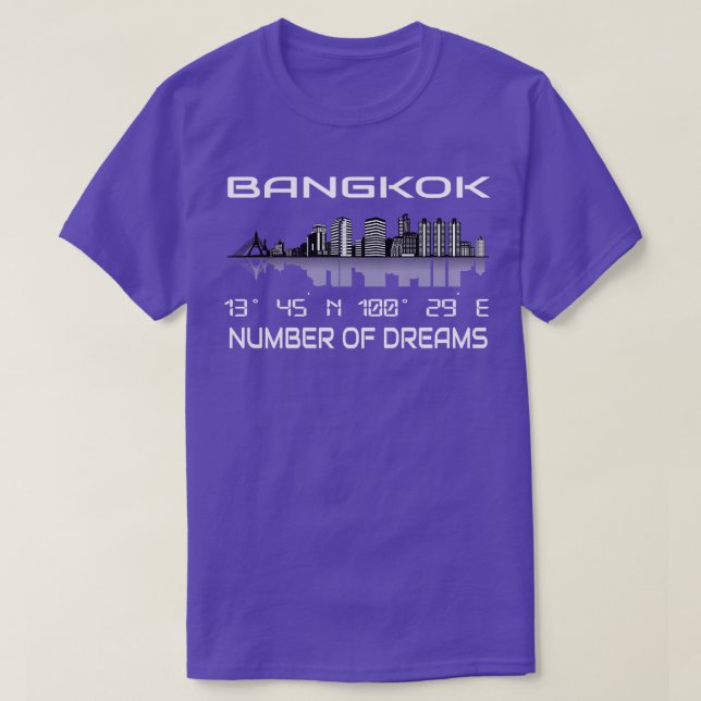 GPS Coordinates Bangkok Skyline Dream City T Shirt (Design framsida)