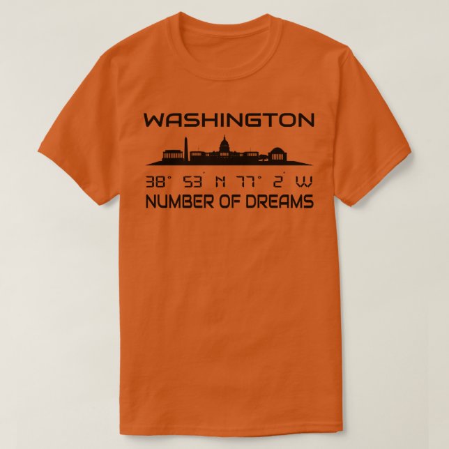 GPS Coordinates Capital Washington DC Skyline T Shirt (Design framsida)